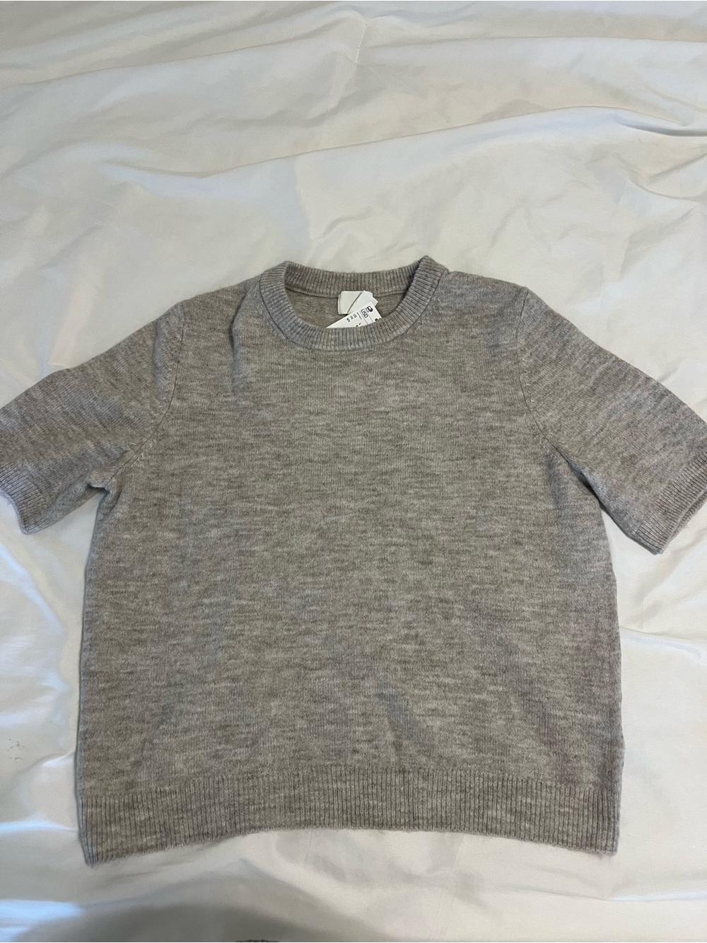Grey Short-Sleeve Knit Shirt
